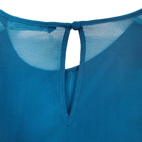 - Zara pleated forest green  ruffled blouse sz meduim - Picture 8 of 15